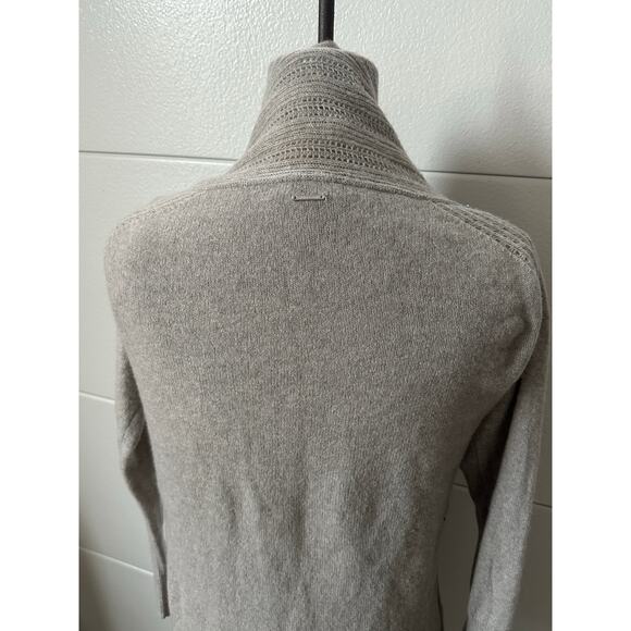 Calvin Klein jeans Women's 100% Cashmere Open Front Pale Gray Sweater Sz s - Picture 8 of 16